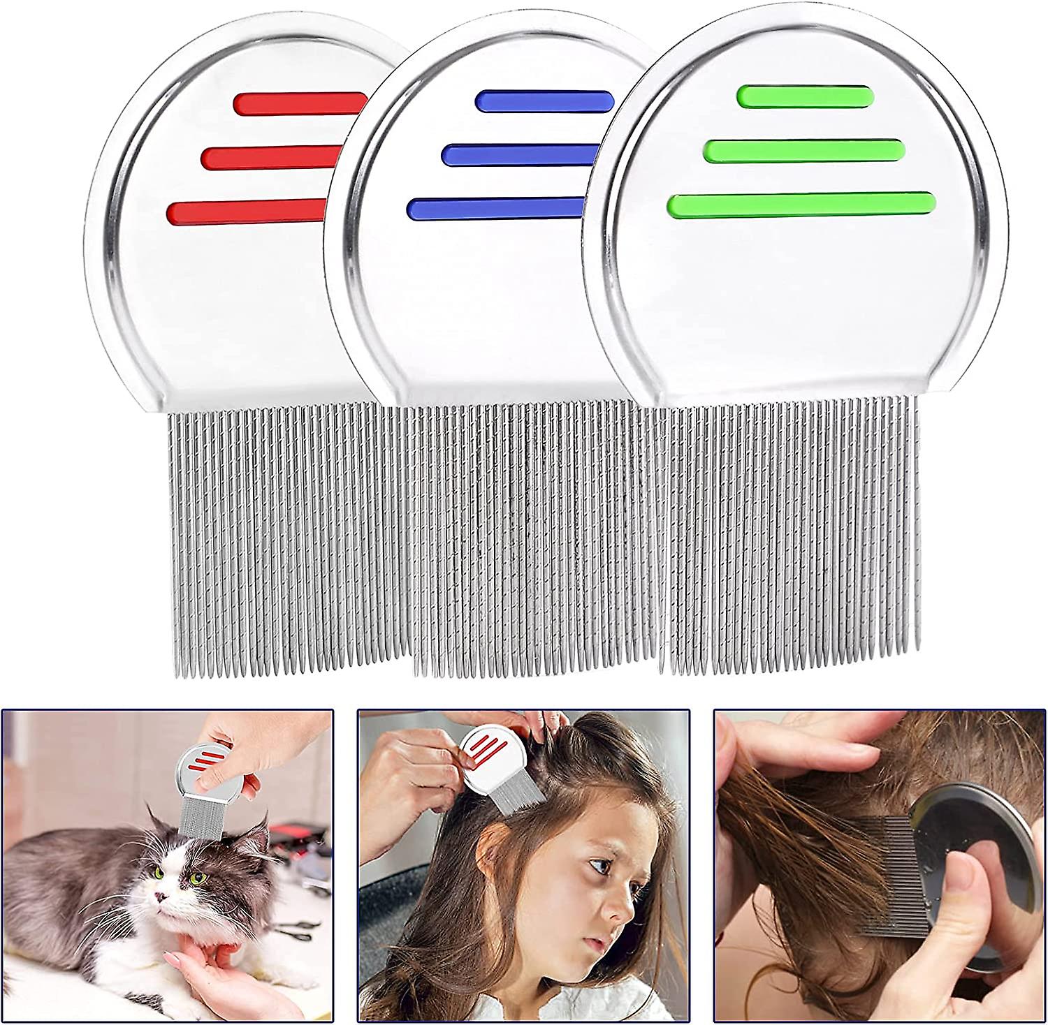 Lice and Nit Egg Free Treatment Professional Stainless Steel Lice Removal Comb - Hair Brush